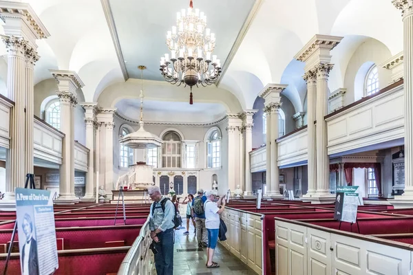 Boston Usa Sep 2017 Bostons Kings Chapel 건물의 건축은 1749 — 스톡 사진
