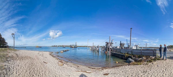 Vista Panoramica Sulla Spiaggia Sul Porto Sag Harbor Nella Luce — Foto Stock