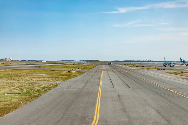 Boston Usa September 2017 Start Landingsbaan Internationale Luchthaven Boston Logan — Stockfoto