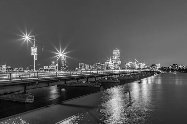 Boston Usa September 2017 Skyline Boston Usa Night Bridge — Stock Photo, Image