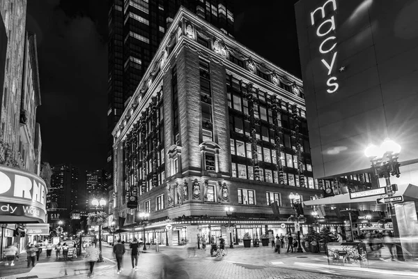 Boston Usa Sep 2017 People Enjoy Shopping Pedestrian Zone Washington — Stock Photo, Image