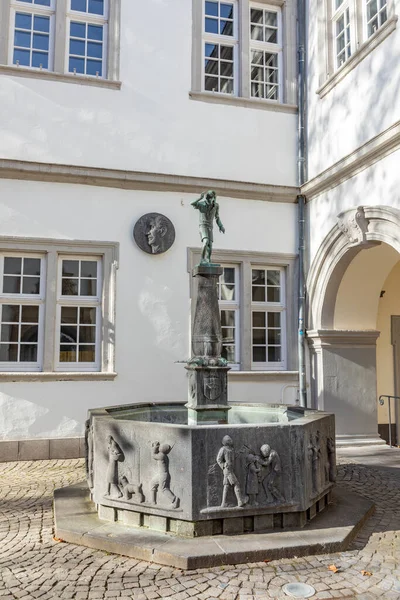 Koblenz Germany February 2012 Spitting Boy Fountain Honor Josef Cornelius — Stock Photo, Image