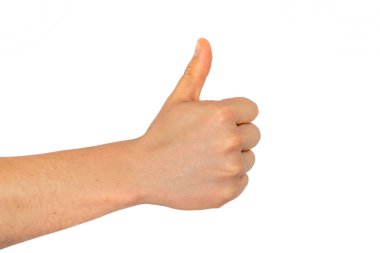 Başparmak işareti ve el işareti.