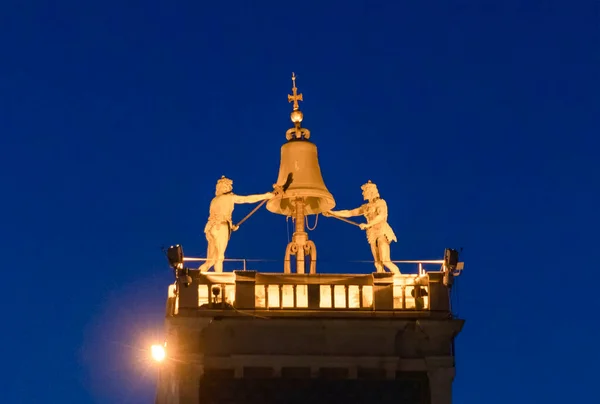 Venice Clock Bell Tower Renaissance Style San Marco Square Statues — Stock Photo, Image