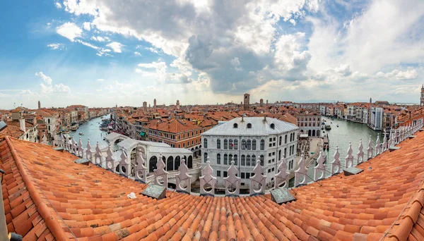 Fondaco Dei Tedeschi Den Canale Grande Venedik Manzaralı Şehrine Kadar — Stok fotoğraf