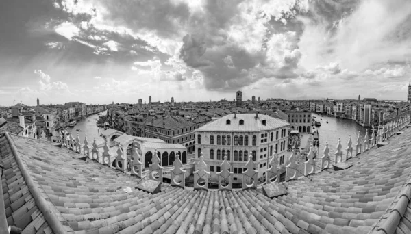 Panoramatický Výhled Vyhlídkové Plošiny Fondaco Dei Tedeschi Kanálu Grande Malebnému — Stock fotografie