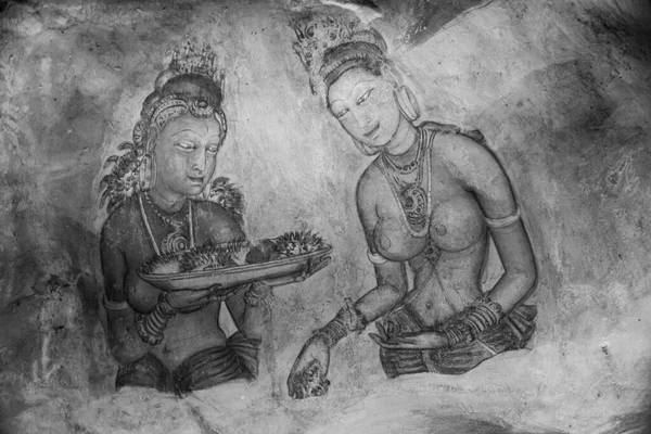 Sigiriya Sri Lanka Sierpnia 2005 Dziewica Sigiriya Freski Wieku Starożytnej — Zdjęcie stockowe