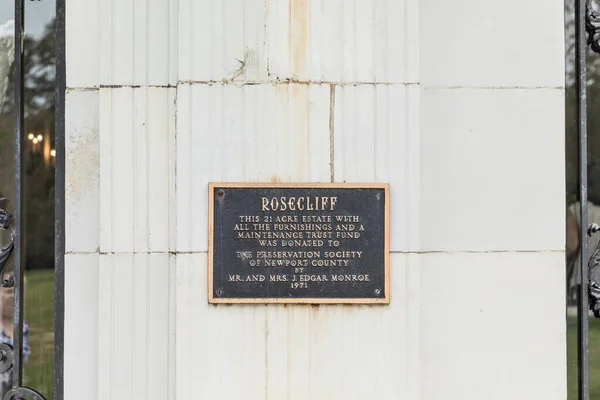 Newport Rhode Island Sep 2017 Exterior Plate View Historic Rosecliff — Stock fotografie