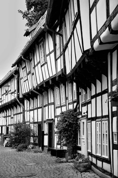 Pequenas Casas Meia Madeira Adolfgasse Detmold Alemanha — Fotografia de Stock