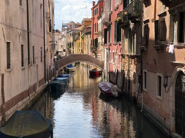 Vieux Canal Venise Avec Des Maisons Typiques Italie — Photo