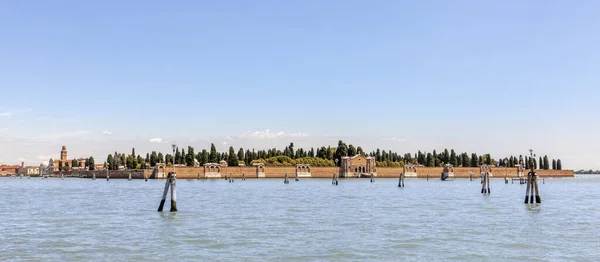 Venedik Teki San Michele Adasına Göre Ada Venedik Önemli Mezarlığıdır — Stok fotoğraf