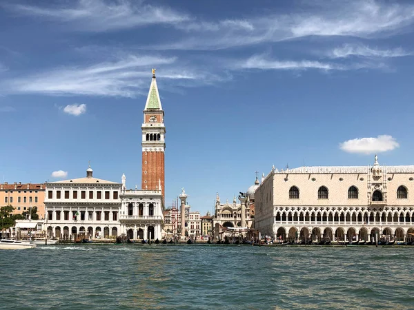 Fasáda Psího Paláce Náměstí Marka Moře Benátkách Itálie — Stock fotografie