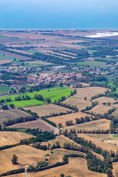 Flygfoto Över Landsbygdslandskapet Nära Romerna Den Italienska Huvudstaden — Stockfoto