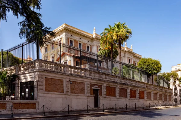 Vista Embajada Americana Roma Italia Situada Antiguo Palacio Histórico Barrio — Foto de Stock