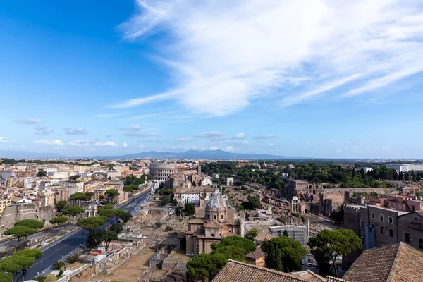 Skyline Rome Med Kolloseum Och Forum Romanum Italien — Stockfoto