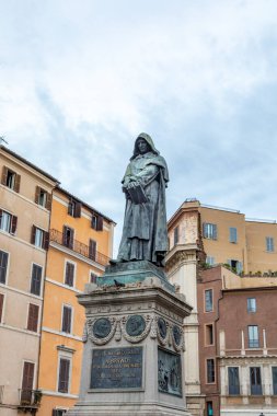 Roma 'dan Giordano Bruno, filozof ve engizisyon Campo de' Fiori, Roma, İtalya