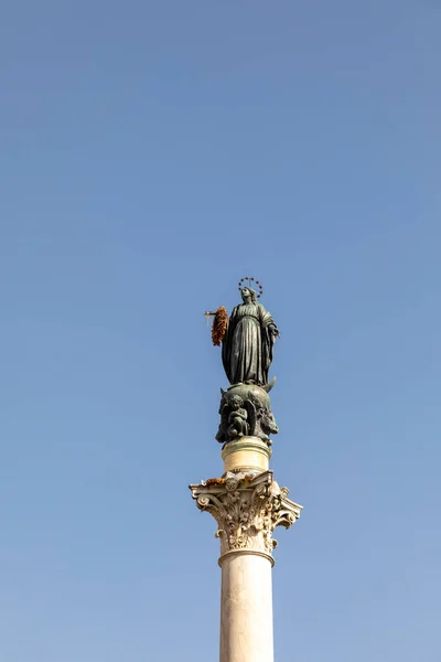 Coluna Imaculada Conceição Monumento Século Xix Que Retrata Virgem Maria — Fotografia de Stock