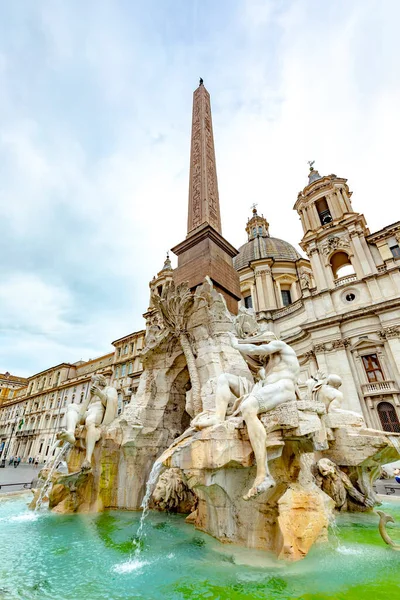 Details Des Neptunbrunnens Nördlichen Ende Der Piazza Navona Ein Seepferdchen — Stockfoto