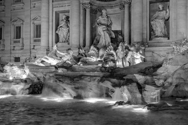 Fontana Trevi Notte Roma — Foto Stock