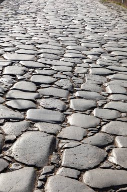 Roma 'daki Appia yoluyla eski taşların ayrıntıları