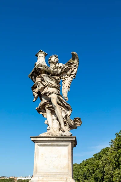 Estátua Anjo Ponte Del Angelo Roma Itália — Fotografia de Stock