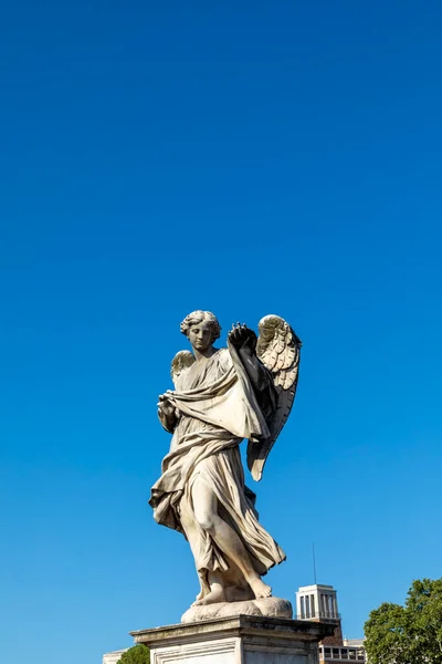 Estátua Anjo Ponte Del Angelo Roma Itália — Fotografia de Stock