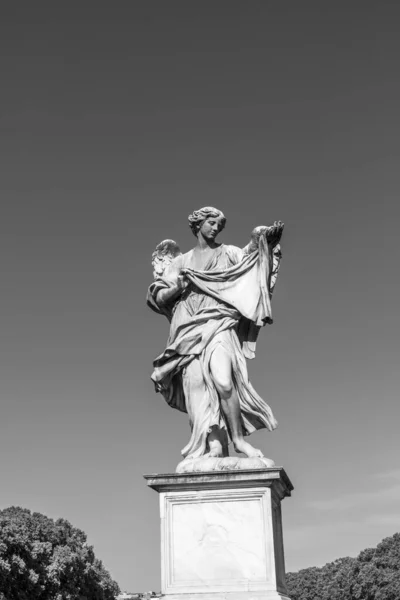 Estátua Anjo Ponte Del Angelo Roma Itália — Fotografia de Stock