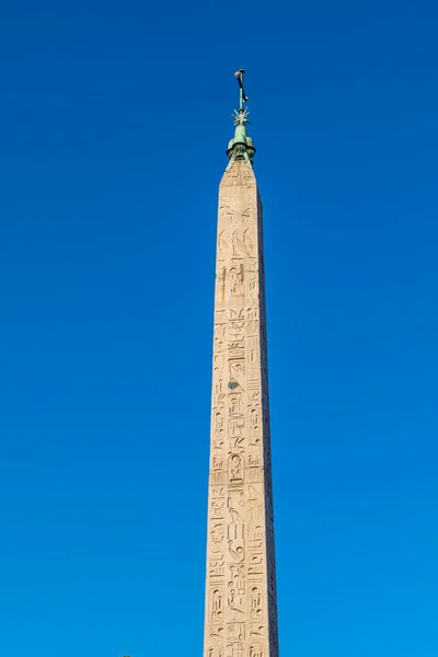 Obelisco Presso Famosa Piazza Del Popolo Engl Luoghi Popolari Roma — Foto Stock