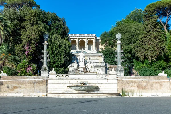 Fontána Bohyně Říma Piazza Del Popolo Řím Itálie — Stock fotografie