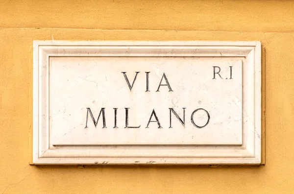 Lastra Marmo Con Milano Engl Milano Muro Roma — Foto Stock