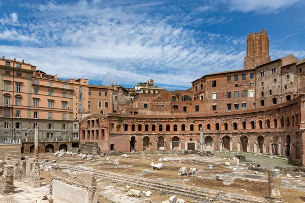 Vista Panorâmica Dei Fori Imperati Com Roma Antiga Com Fórum — Fotografia de Stock