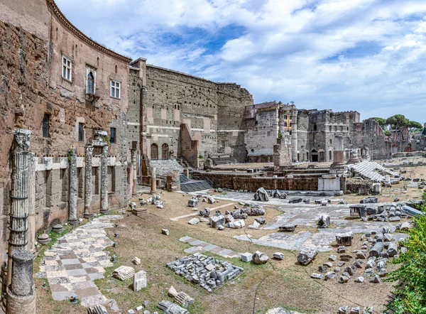 Vista Panorámica Vía Dei Fori Imperati Con Antigua Roma Con — Foto de Stock