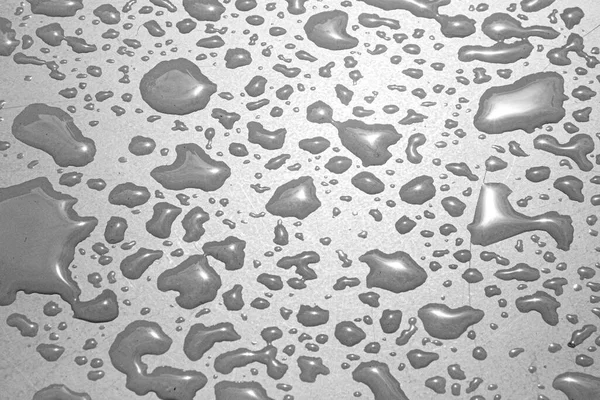 Background Rain Drops White Metal Table Detail — Stock Photo, Image