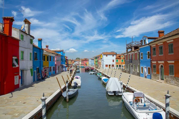 Casas Coloridas Ilha Burano Lagoa Veneza Itália — Fotografia de Stock