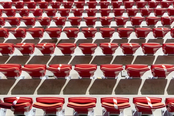 Detalle Sillas Arena Deportiva Rojo Tribuna —  Fotos de Stock