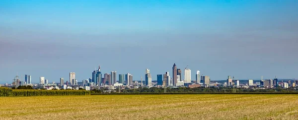 Panoramisch Uitzicht Skyline Van Frankfurt Duitsland — Stockfoto