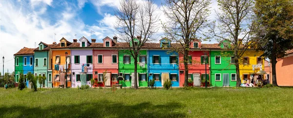 Kleurrijke Huizen Het Eiland Burano Lagune Van Venetië Italië — Stockfoto