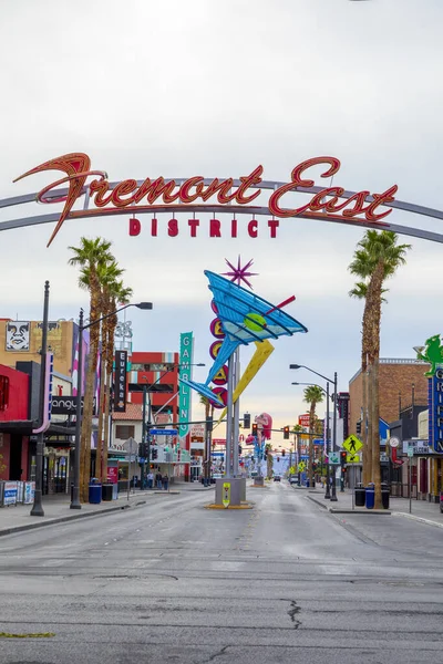 Las Vegas Usa Marca 2019 Wczesnym Rankiem Znak Wejścia Dzielnicy — Zdjęcie stockowe