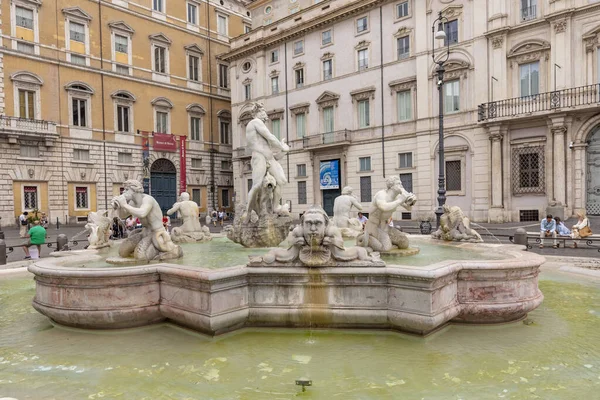 Rome Italy August 2021 Rome Details Fountain Neptune Located North — Stock Photo, Image