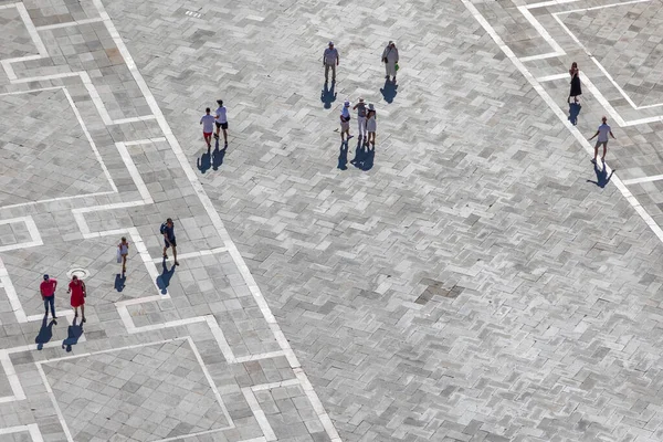 Venezia Luglio 2021 Veduta Dal Campanile Alle Persone Piazza San — Foto Stock