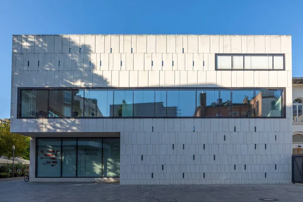 Wiesbaden Germany August 2021 Facade Modern Hesse Parliament German Hessischer — Stock Photo, Image