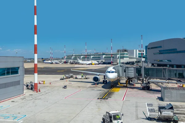 Rom Italien August 2021 Blick Auf Terminal Und Flugsteig Römischen — Stockfoto