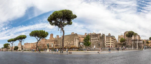 Rome Italië Augustus 2021 Panoramisch Uitzicht Dei Fori Imperati Met — Stockfoto