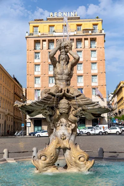 Rome Italy August 2021 Triton Fountain Fontana Del Tritone Rome — Stock Photo, Image