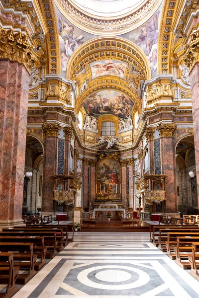 Rome Italie Août 2021 Intérieur Église Chiesa San Carlo Corso — Photo