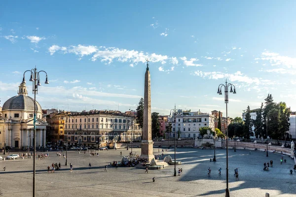 Roma Italia Agosto 2021 Gente Visita Piazza Del Popolo Engl — Foto de Stock