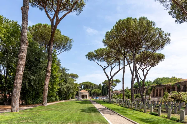 Řím Itálie Srpna 2021 Římský Válečný Hřbitov Válečných Hrobů Společenství — Stock fotografie