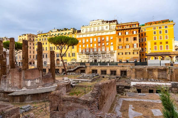 Roma Italia Agosto 2021 Restos Del Templo Dedicado Fortuna Huiusce — Foto de Stock