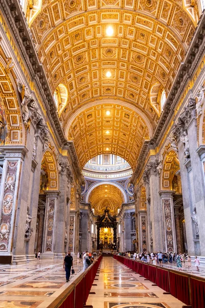 Řím Itálie Srpna 2021 Uvnitř Baziliky Petra Vatikánu Řím Itálie — Stock fotografie