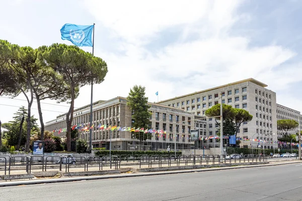 Rome Italy August 2021 Flag United Nations Participating Contries Building — Stock Photo, Image